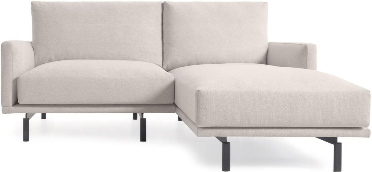 Beige Personers Chaiselong Galene Polstret Stof Med Sorte Metalben Højrevendt Kave Home Sofa - 8433840729152