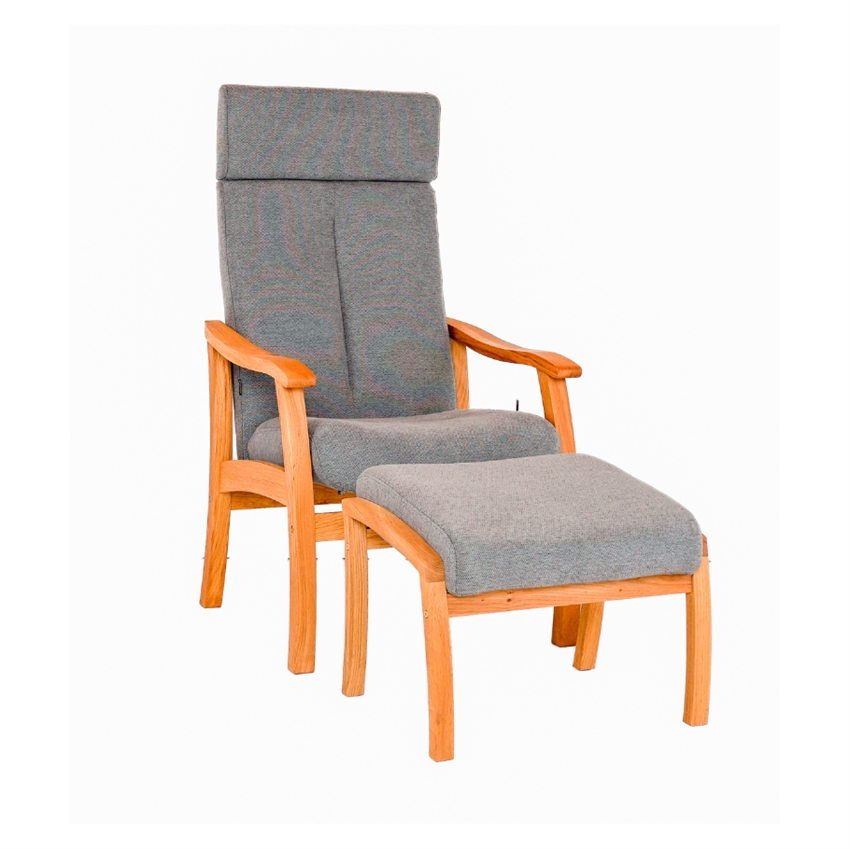 Rebild Gråt Stof Stel Massiv Comfort Living Lænestol