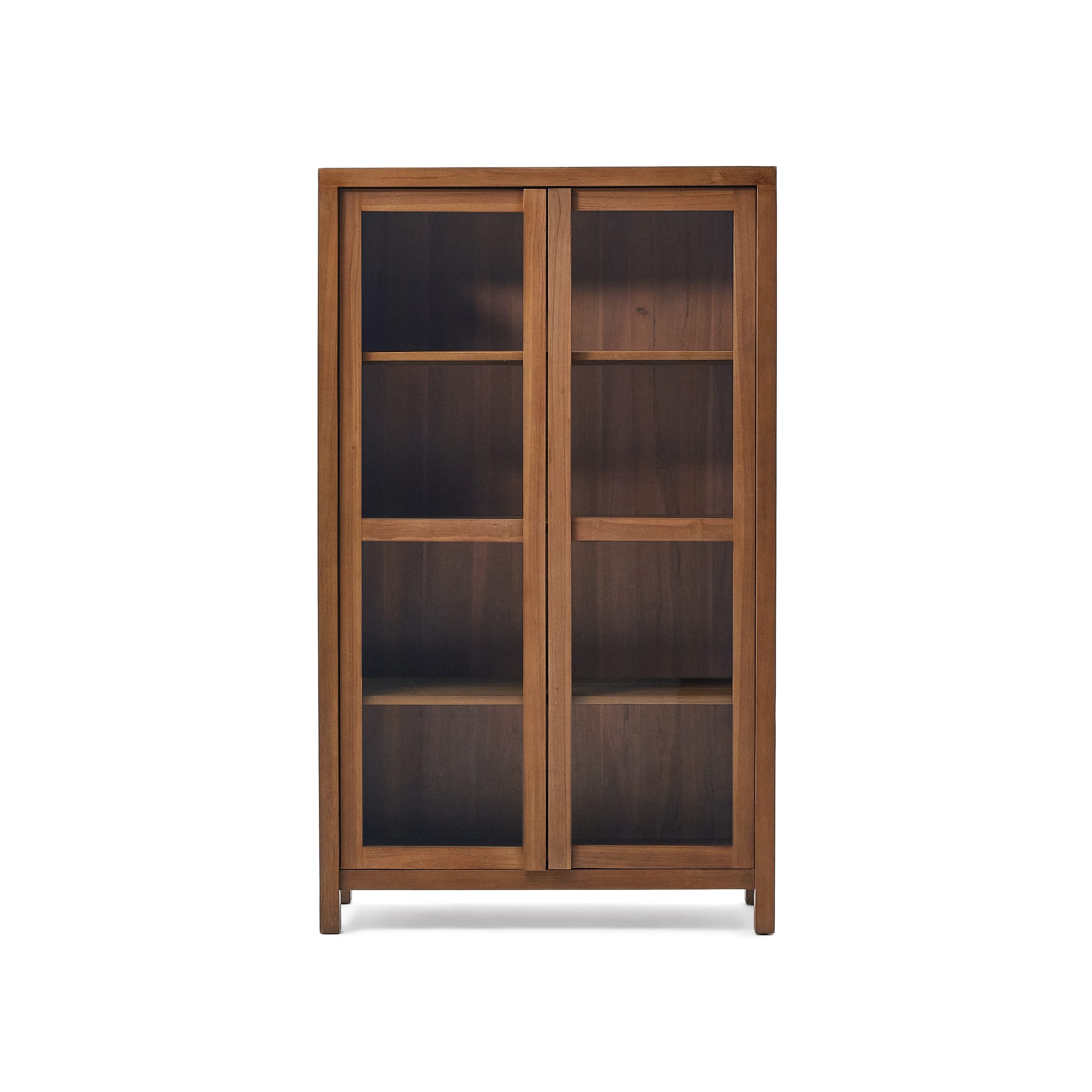 Brun Sashi Glaslåger Hylder Natur Teaktræ Kave Home Vitrineskab - 8433840893303