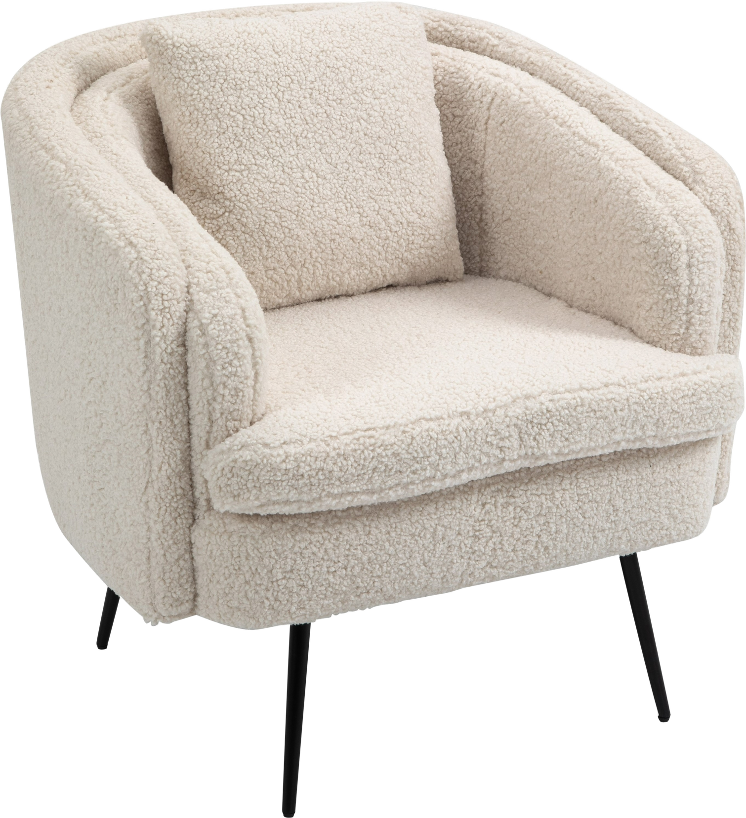 Hvid Loungestol Nordlys Furniture Duke Boucl Med Sorte Metalben H80xb85xd82 Lænestol - 3760351890848