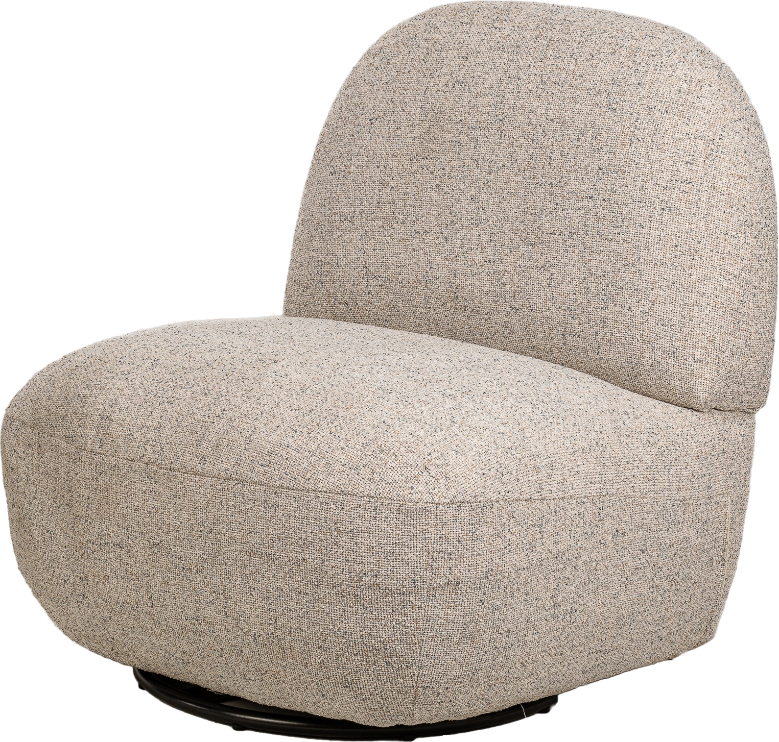 Grå Loungestol Nordlys Furniture Kampala Stof Drejeligt Sortlakeret Stel Oeko Tex Certificeret Lænestol - 3760351893276