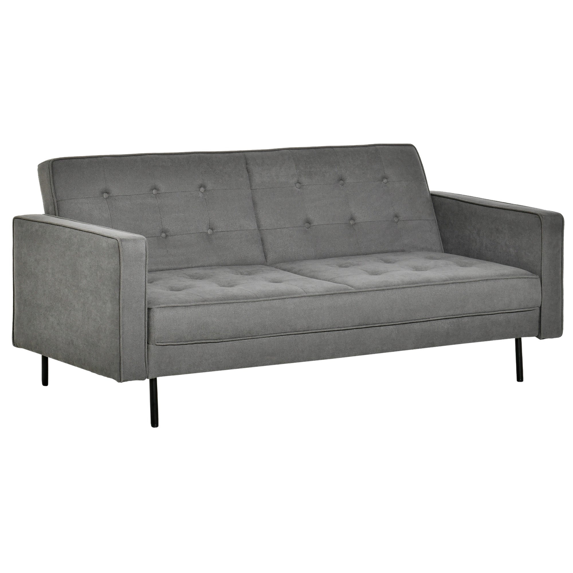 Sove Personers Sove Stof Med Sovefunktion Sove Med Justerbar Vinkel Vintage Eukalyptustræ Bomuld Grå Aosom Sofa - 4251774929370