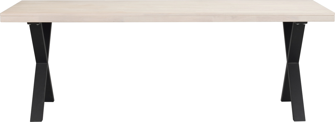 Hvid Brooklyn 220x95 Vasket Oliebehandlet Egetræ Med Sorte Ben Rowico Spisebord - 7340126545553