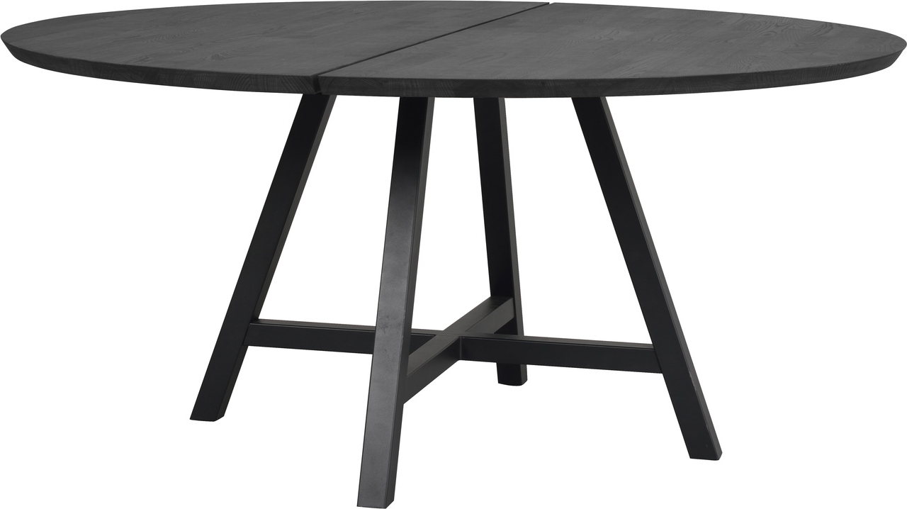 Sort Rundt Carradale Ø150 Ben Lakeret Egetræ Metal Rowico Spisebord - 7340126552674