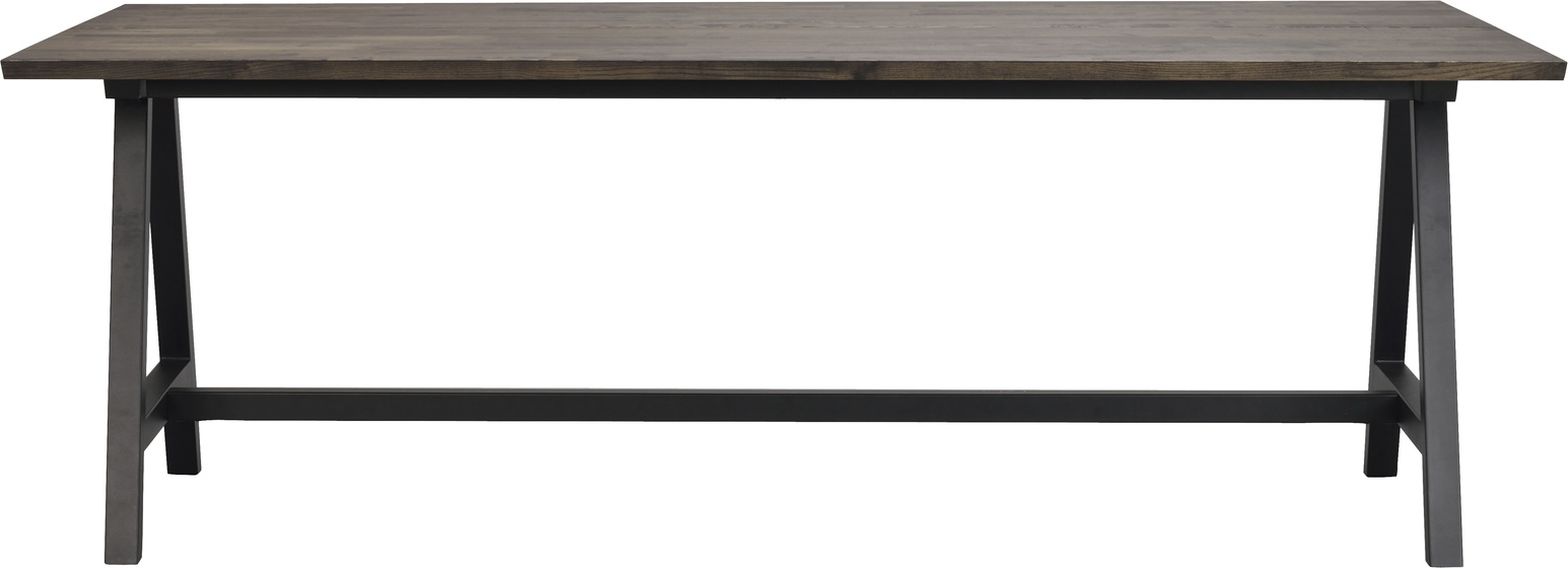 Sort Carradale Med Udtræk Oliebehandlet Massiv Pulverlakeret Stel 220x100 Rowico Spisebord - 7340126549384