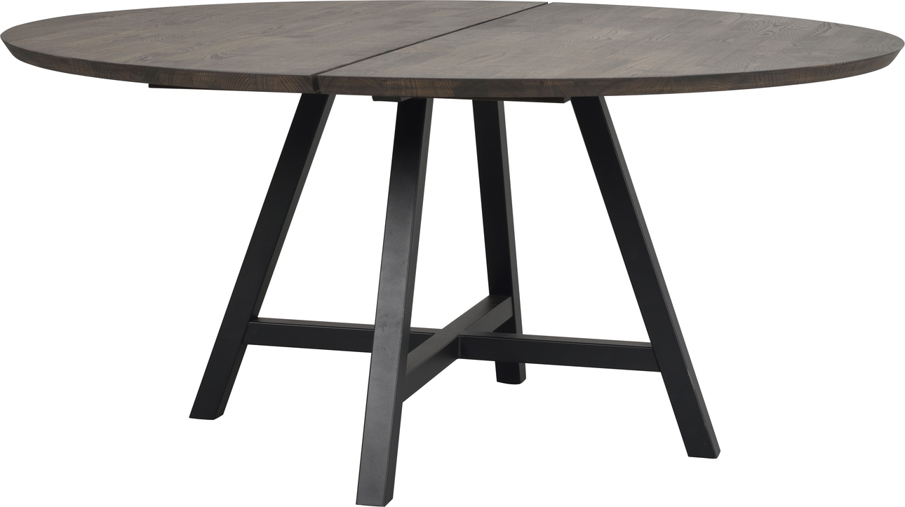 Sort Rundt Carradale Ben Ø150 Massiv Med Pulverlakeret Metalstel Rowico Spisebord - 7340126549438
