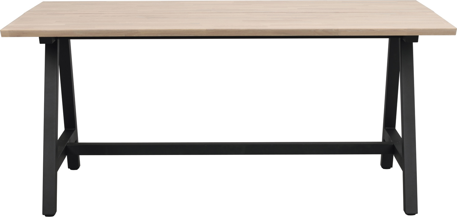 Hvid Carradale Ben 170100 Massivt Kalket Olieret Egetræ Sort Metal Fsc 100 Rowico Spisebord - 7340126556313