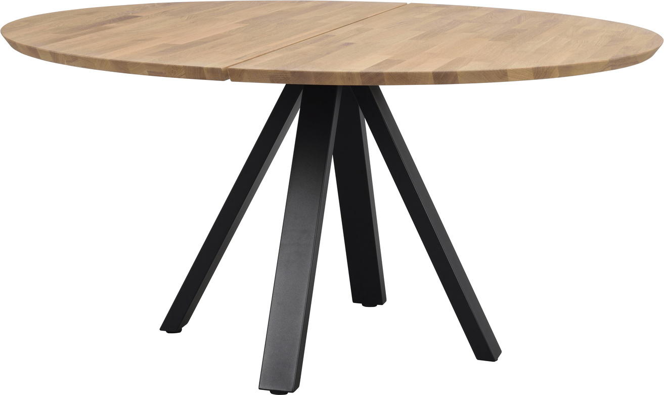Sort Rundt Carradale Ø150 Olieret Massiv Metalstel Fsc 100 Rowico Spisebord - 7340126557679