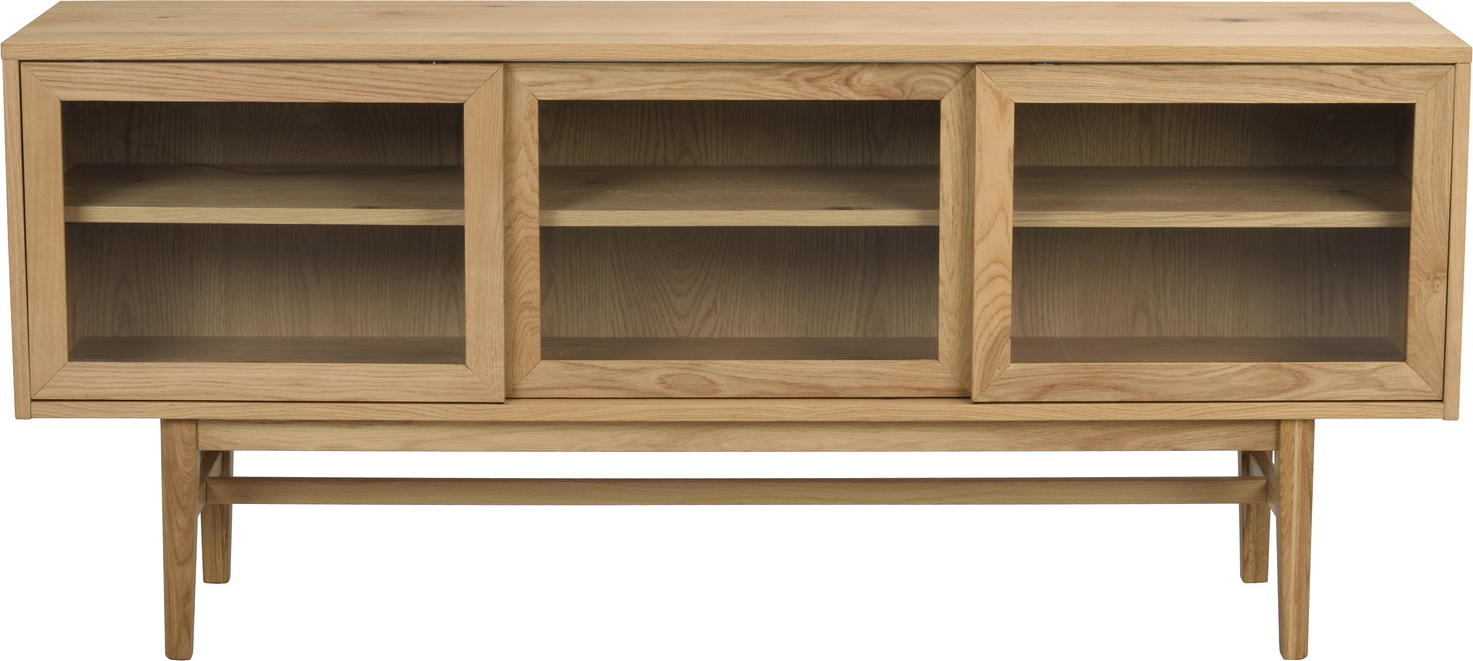 Eg Hazelton Oliebehandlet Etræ Med Glaslåger 170x40x75 Rowico Skænk - 7340126559598