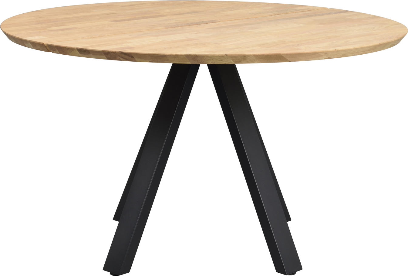 Sort Rundt Carradale Ø130 Massiv Egetræ Med Metalstel Rowico Spisebord - 7340126559963