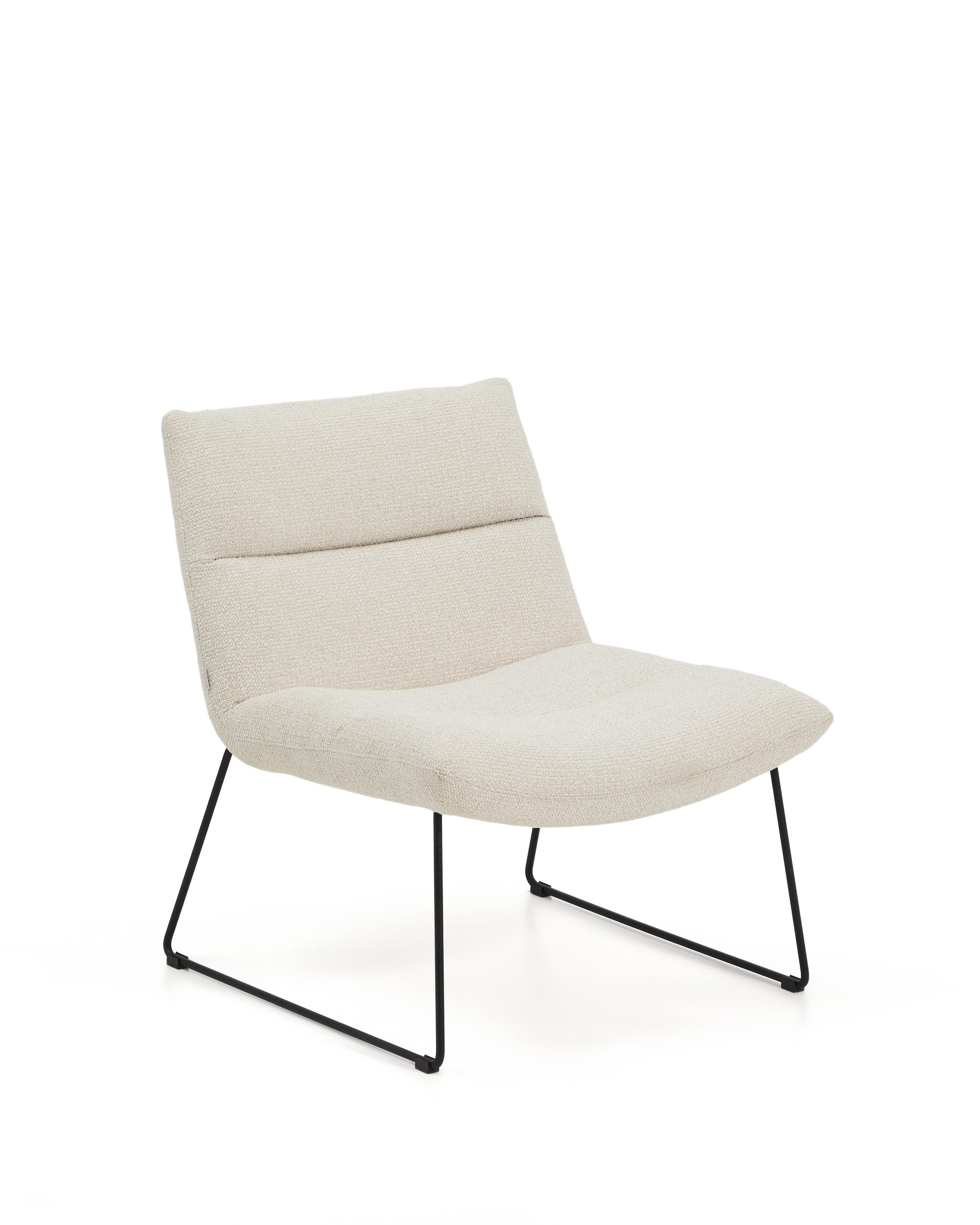 Sort Asen Beige Chenille Stål Kave Home Lænestol - 8447305093283