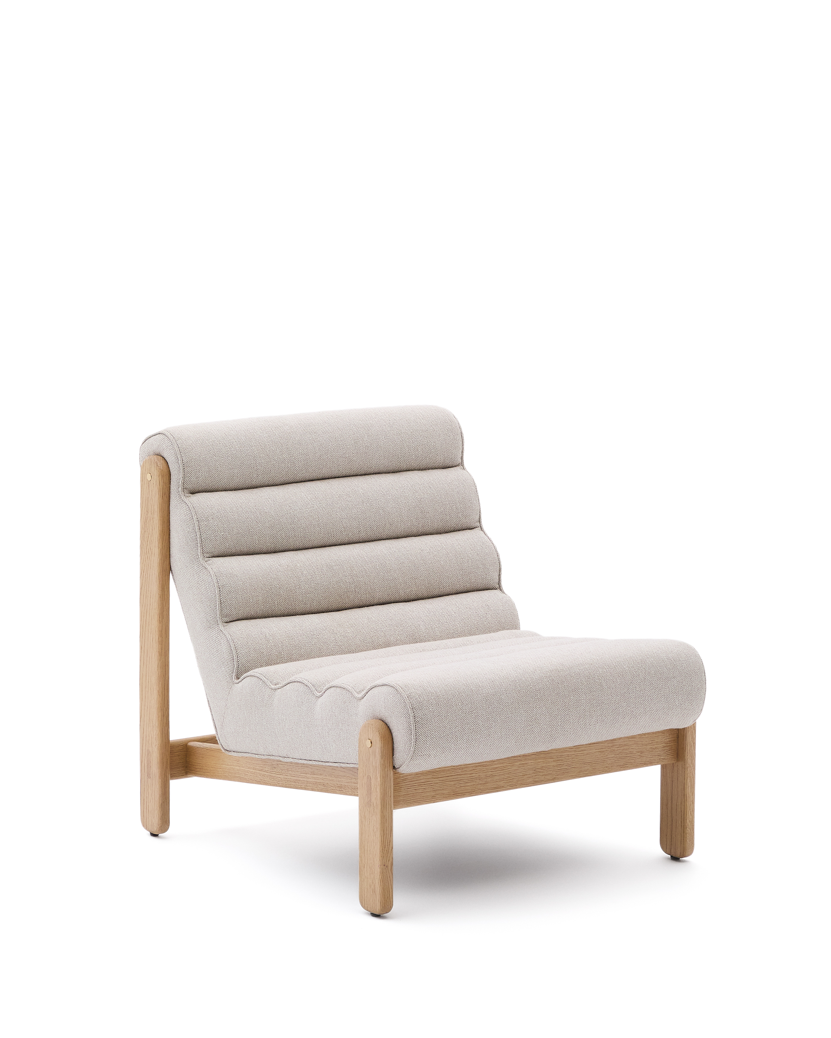 Beige Magira Stof Natur Egetræ Kave Home Lænestol - 8447305006917