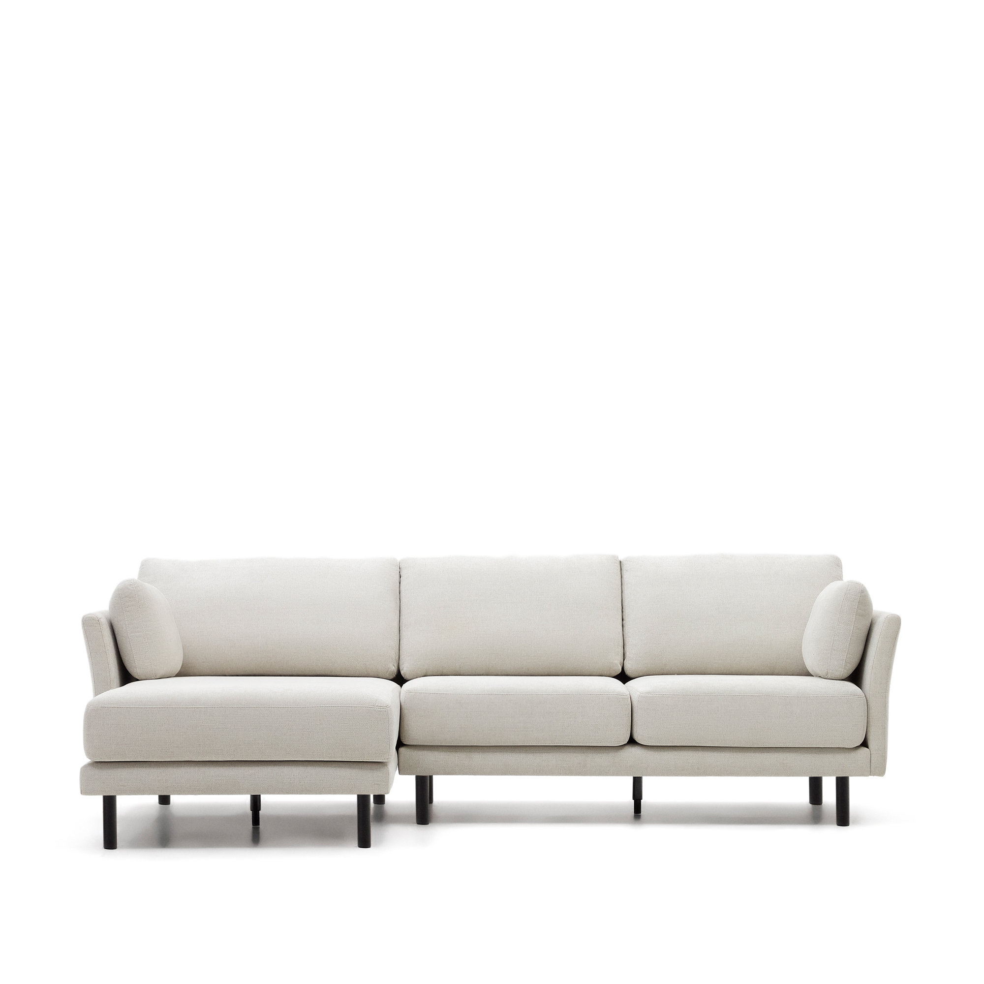 Grå Gilma Pers Højre Venstre Chaiselong Perlemor Chenille Sorte Ben 260cm Kave Home Sofa - 8433840873343