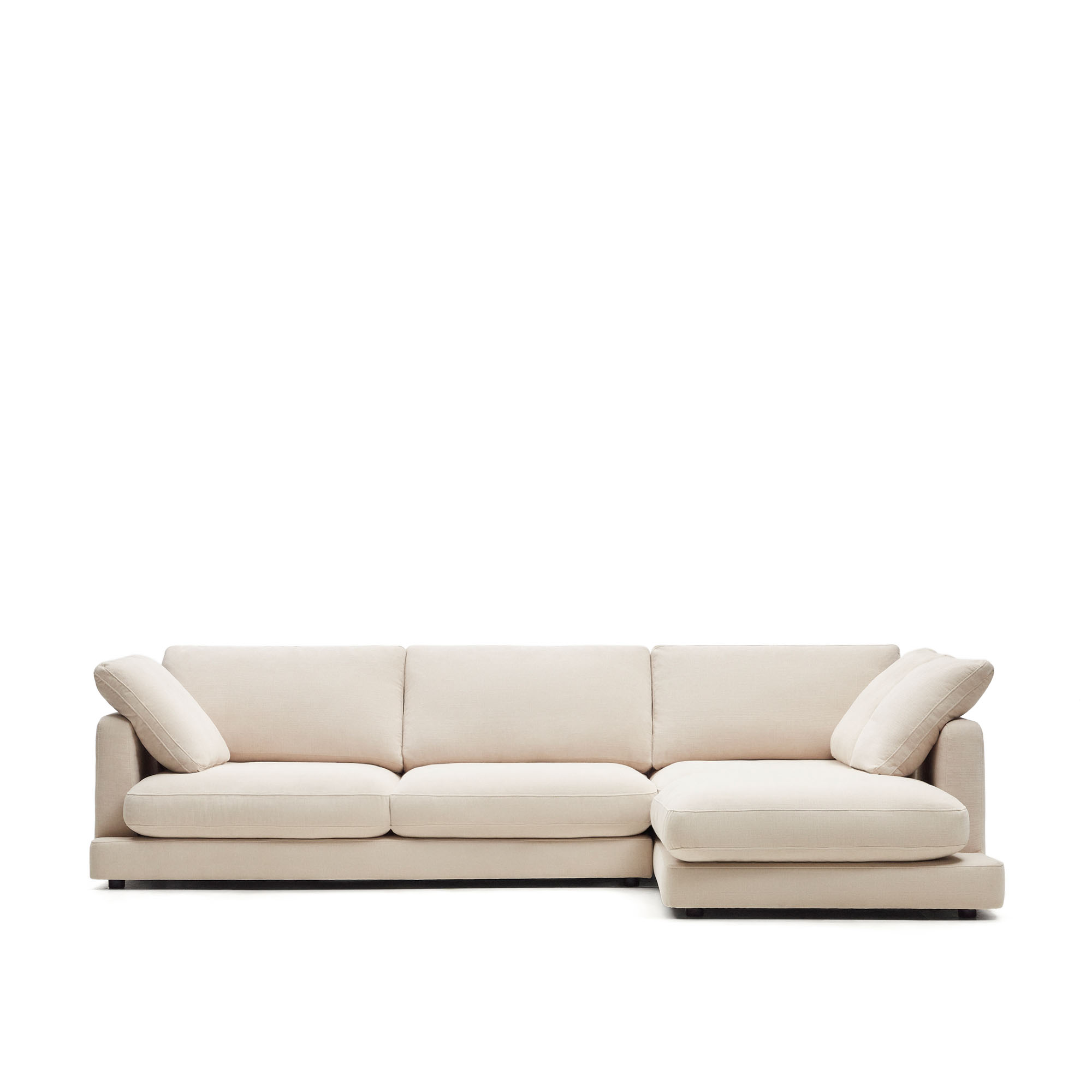 Beige Gala Pers Højre Chaiselong Stof 300cm Kave Home Sofa - 8433840828206