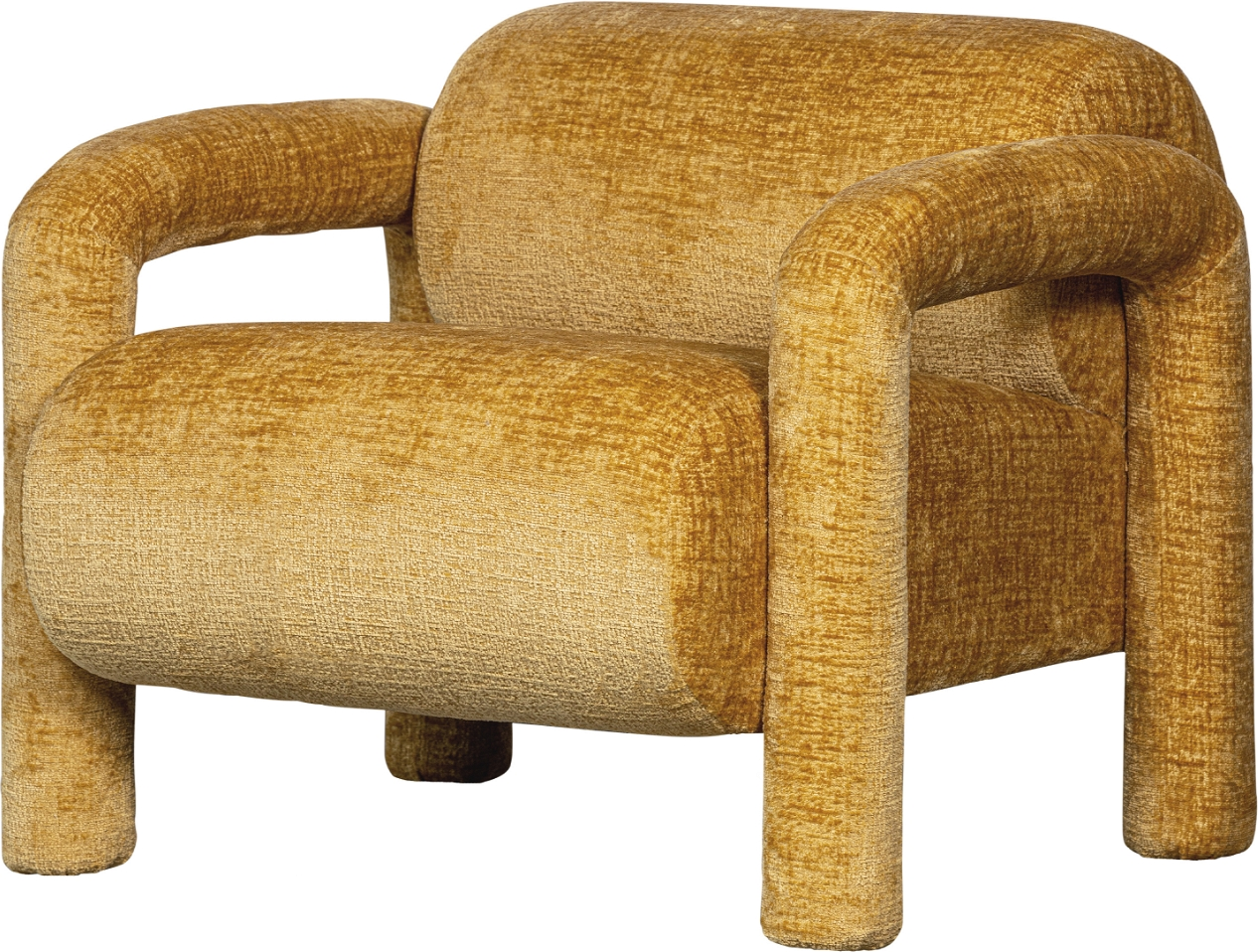 Gylden/Gul Loungestol Exclusive Lenny Fløjl Gylden H65b76d82 Woood Lænestol - 8714713176540