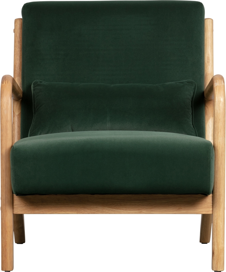 Grøn Loungestol Mark Retro Chik Mat Fløjl Polyester Woood Lænestol - 8714713089338