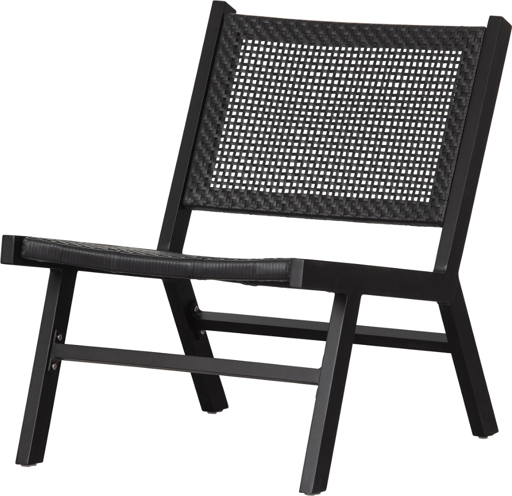 Sort Loungestol Puk Aluminium Med Flettet Polyethylen H72b57d78 Udendørs Woood Lænestol - 8714713127481