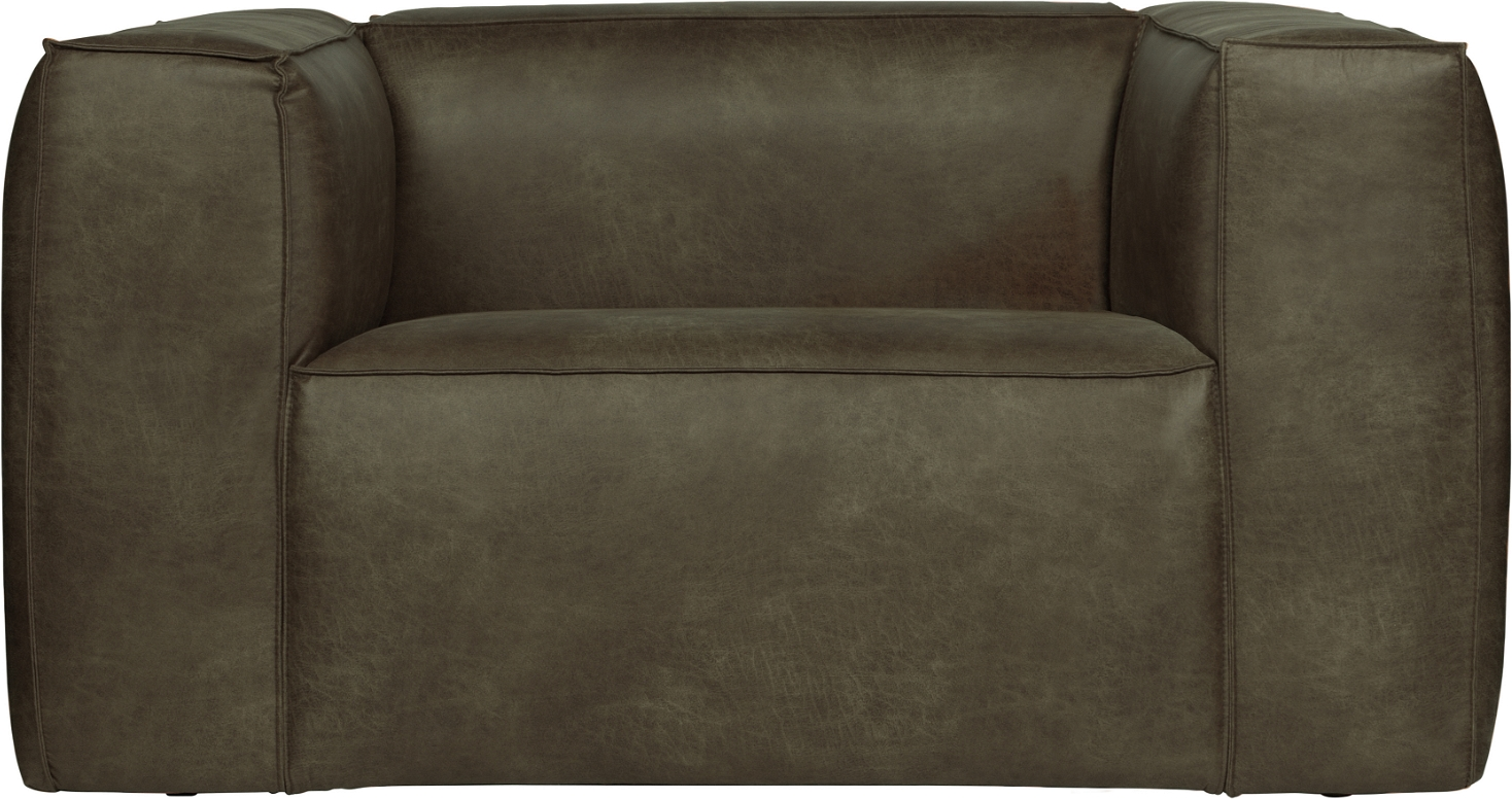 Grøn Loungestol Bean Med Læderlook Fsc Certificeret Træ Ø14698 Woood Lænestol - 8714713140459