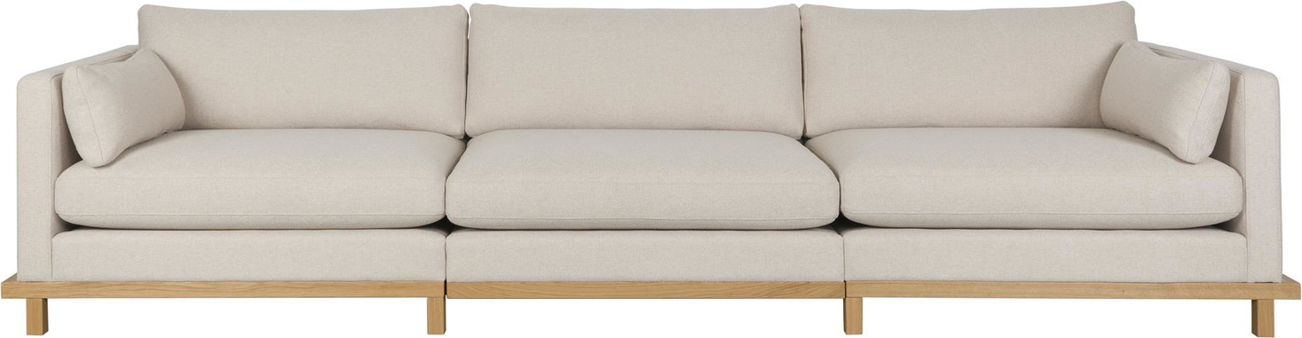 Lysgrå/Natur Personers Blossom Lysgrå Natur Stof Med Skum Egetræsben Zuiver Sofa - 8718548103245