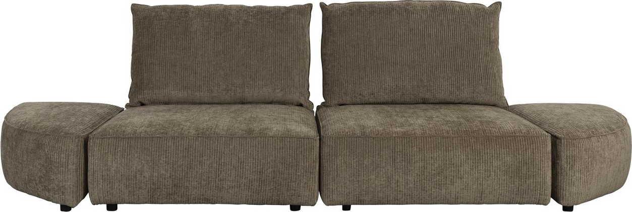 Gråbrun Personers Hunter Ribbet Stof 318 Bred Zuiver Sofa - 8718548068612