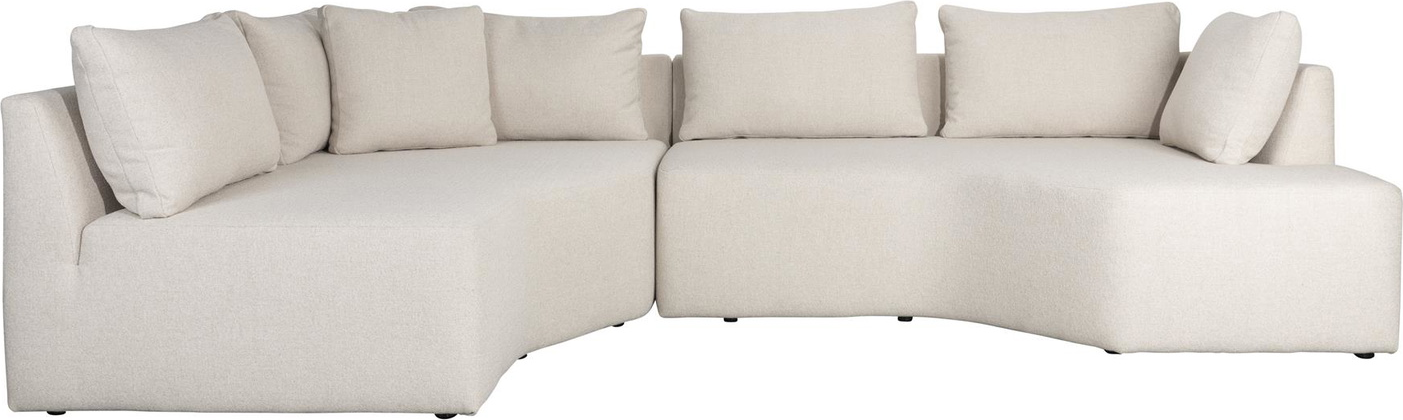Sand Prosper Venstrevendt Lysegrå Polyester B355 L126 H79 Zuiver Sofa - 8718548088917