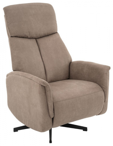 Aarhus Elektrisk Med Fodskammel Microfiber H114 Sort Taupe Label51 Lænestol