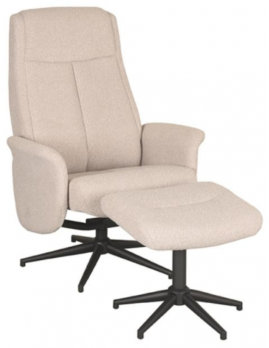 Bergen Rotrbar Med Skammel Metal Boucl Polyester H105 Sort Natur Label51 Lænestol