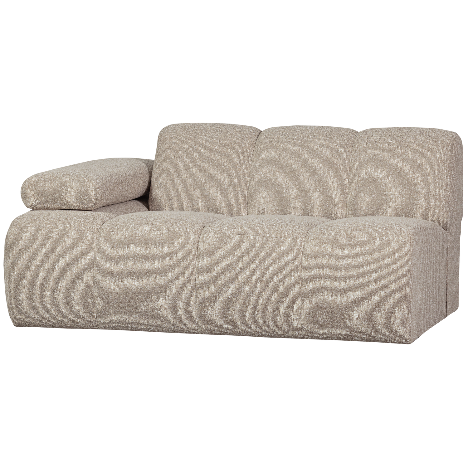 Beige Mojo Pers Modul Venstre Armlæn Meleret Boucle Stof Woood Sofa - 8714713214419