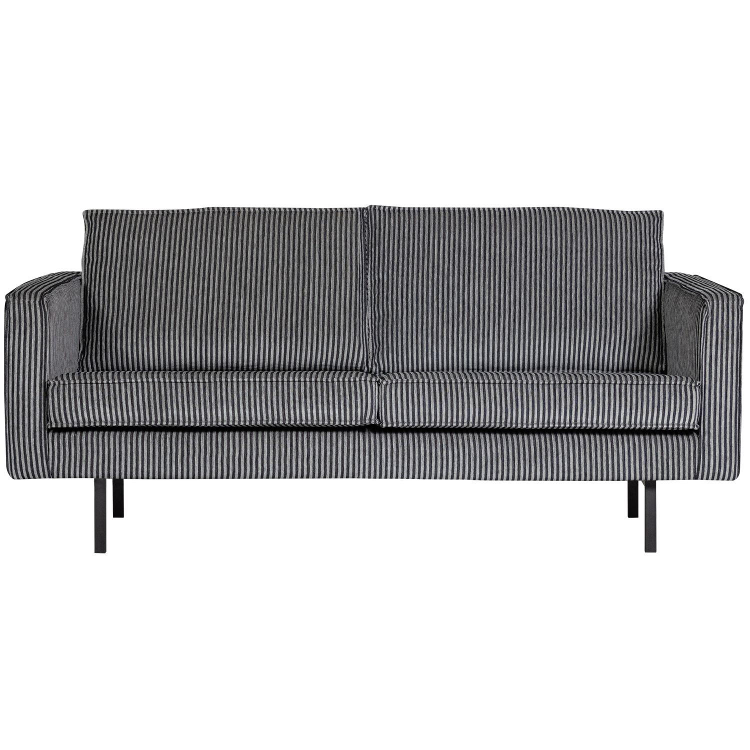 Sort Rodeo Pers Grå Stribe Stof Metal Woood Sofa - 8714713215829