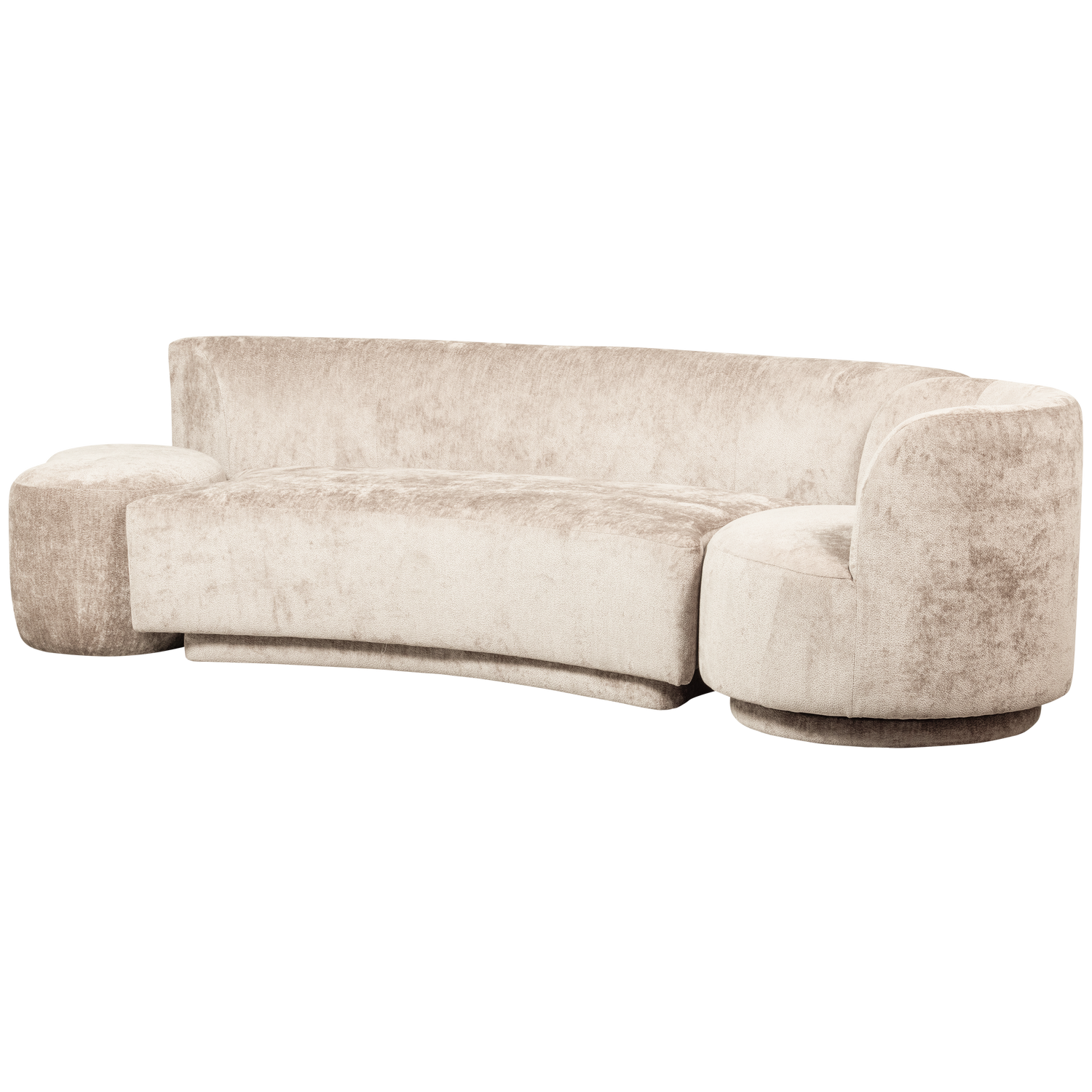Natur Popular Kombi Pers Lænestol Puf Polyester Woood Sofa - 8714713204526