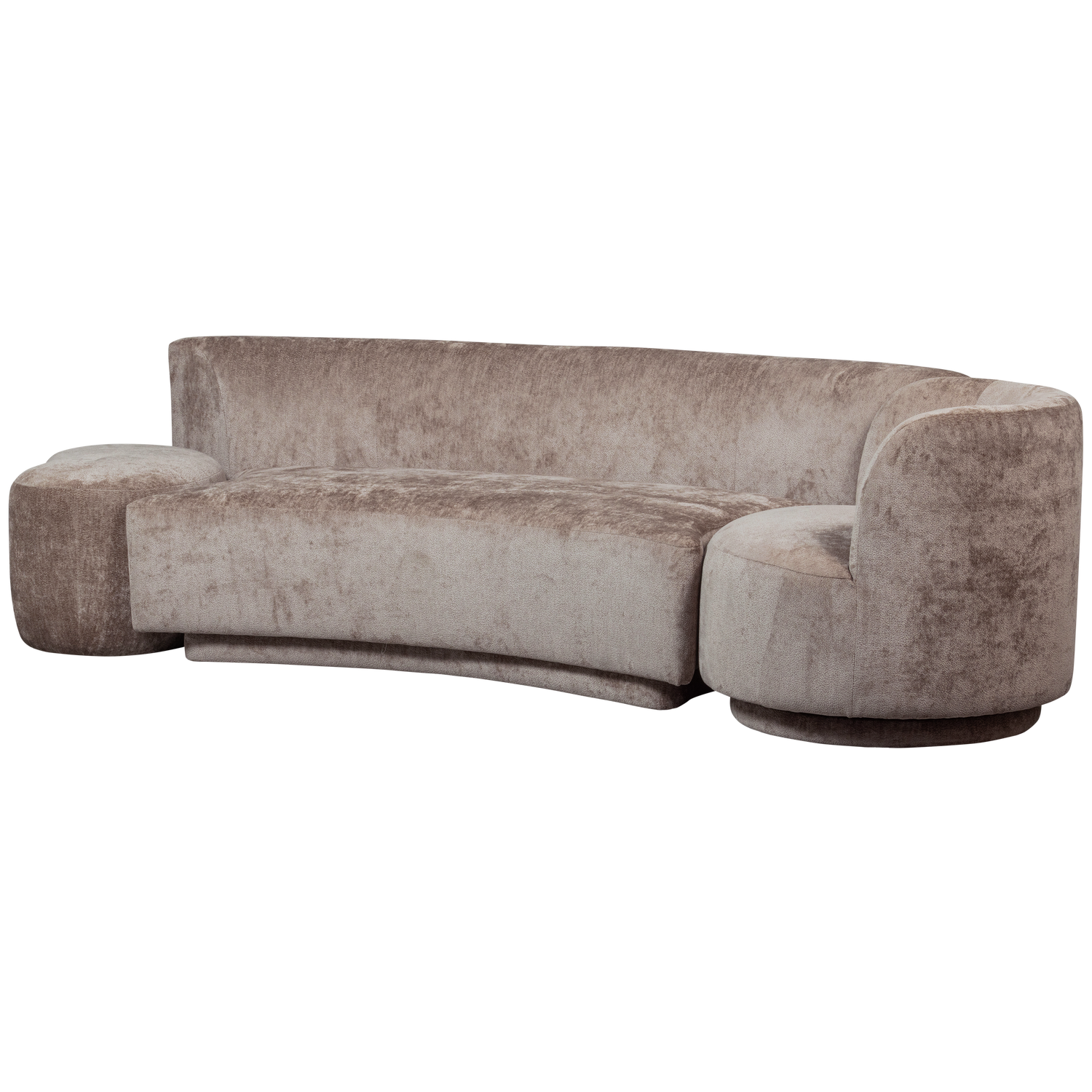 Popular Kombi Pers Lænestol Puf Taupe Polyester Woood Sofa - 8714713204533