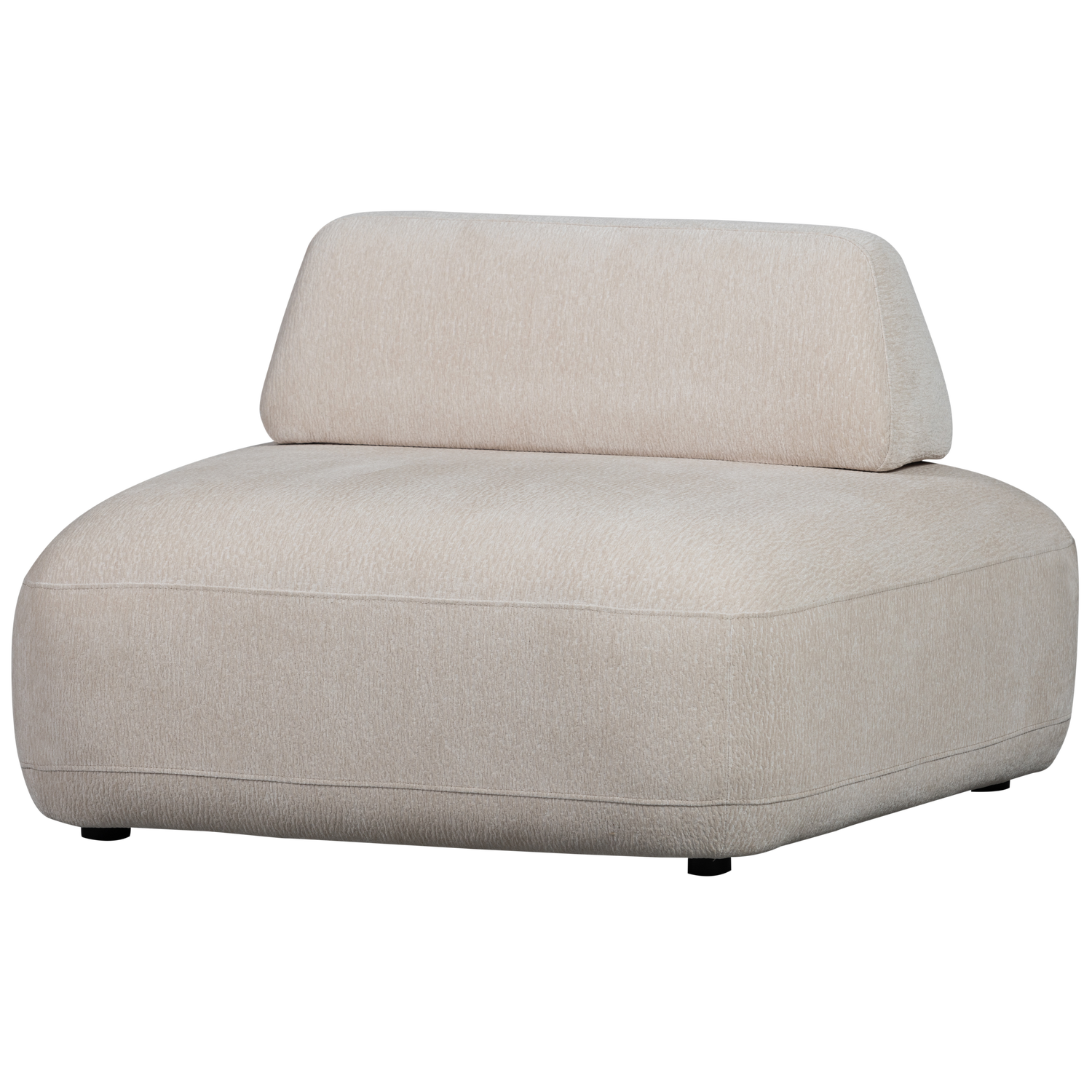 Sand Sterck Bevægeligt Ryglæn Tekstureret Polyester Stof Woood Lænestol - 8714713201228