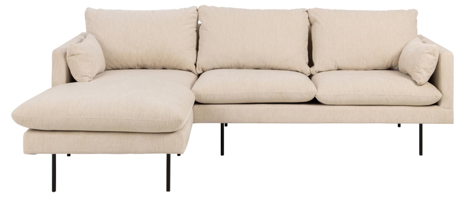 Sort Cozy Pers Venstre Chaiselong Puder Creme Stof Metal Sofakoncept Sofa - 5713941242372