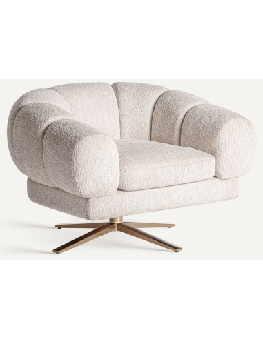 Elise Rotrbar Stål Polyester B84 Antik Messing Natur Vical Home Lænestol