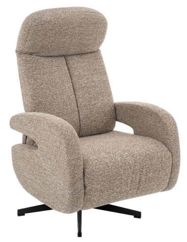 Esbjerg Med Indbygget Fodskammel Drejefod Boucl H114 Sort Taupe Label51 Lænestol