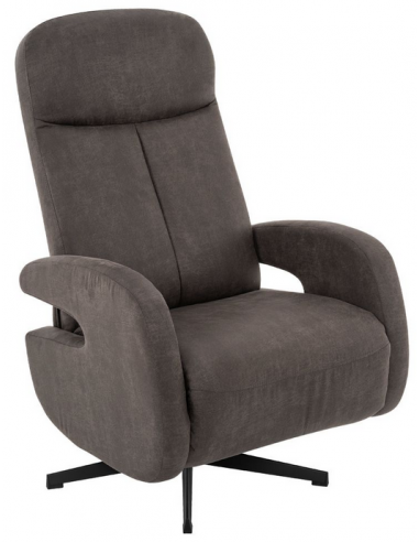 Esbjerg Med Indbygget Fodskammel Drejefod Microfiber H114 Sort Antracit Label51 Lænestol