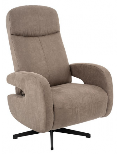 Esbjerg Med Indbygget Fodskammel Drejefod Microfiber H114 Sort Taupe Label51 Lænestol