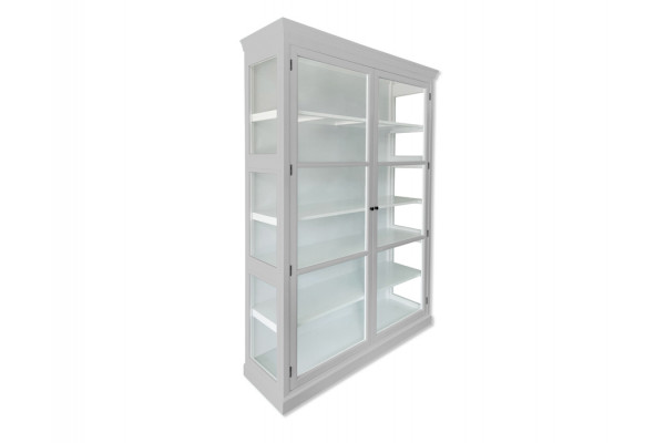 Hvid Fyn 212x148x44 Lysgrå Vitrineskab