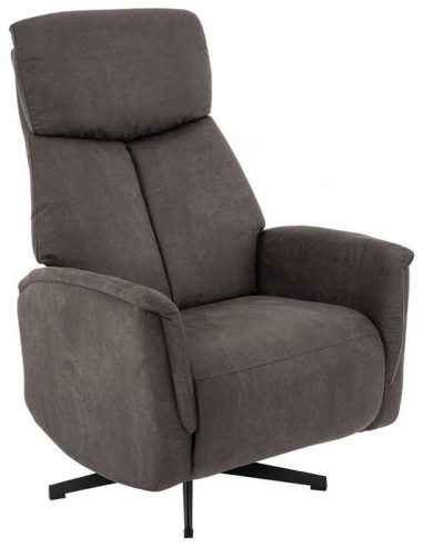 Helsinki Med Indbygget Fodskammel Drejefod Microfiber H114 Sort Antracit Label51 Lænestol