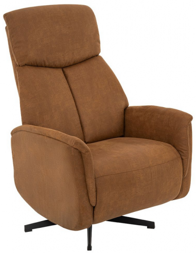 Helsinki Med Indbygget Fodskammel Drejefod Microfiber H114 Sort Cognac Label51 Lænestol