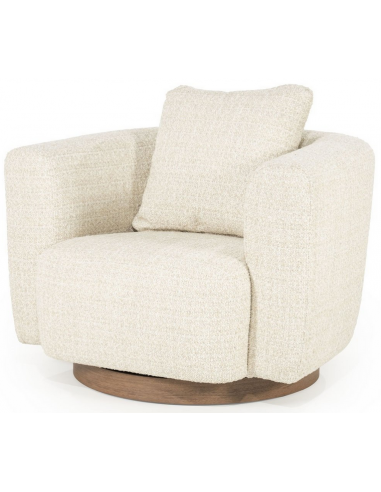 Jordan Med Drejefod Træ Boucl H72 Brun Beige Lænestol