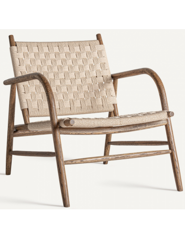 Larreule Egetræ Reb H80 Brun Beige Vical Home Lænestol