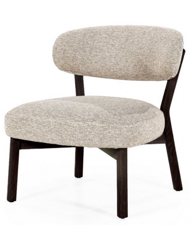 Mikky Egetræ Polyester H72 Mørkebrun Taupe Lænestol
