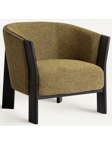 Nara Egetræ Polyester H69 Sort Meleret Gul Vical Home Lænestol