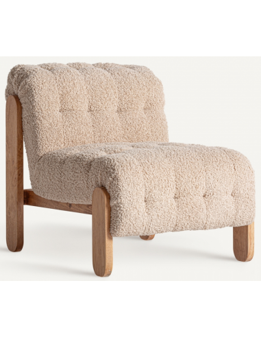 Neyprat Fyrretræ Polyester Plys H72 Lysebrun Beige Vical Home Lænestol