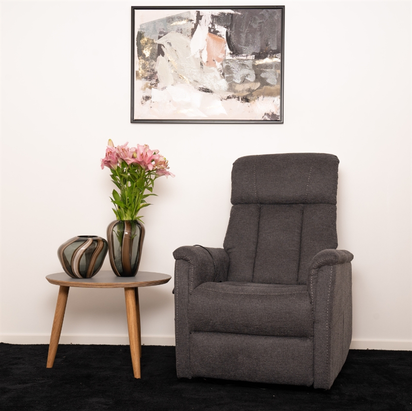 Rømø Løftestol Grå Indbygget Fodskammel Comfort Living Lænestol