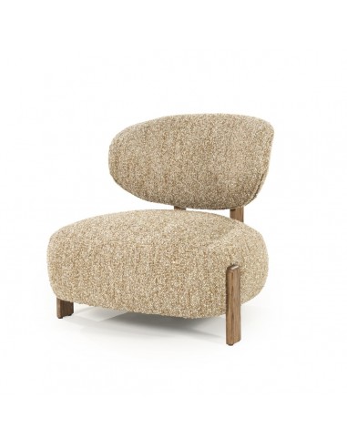 Reza Egetræ Boucl Polyester H77 Brun Taupe Lænestol