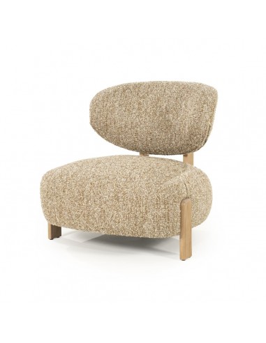 Reza Egetræ Boucl Polyester H77 Taupe Lænestol