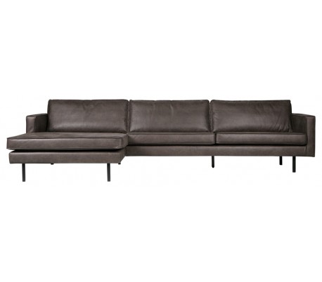 Sort Rodeo Med Venstrevendt Chaiselong Læder B300 Vintage Bepurehome Sofa