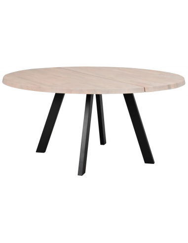 Hvid Rowico Fred Rundt Metal Egetræ Ø160 Sort White Wash Rowico Home Spisebord